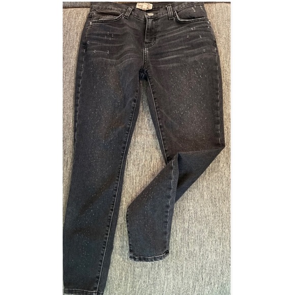 Current/Elliott Denim - Current / Elliott The Stiletto distressed black skinny jeans size 28